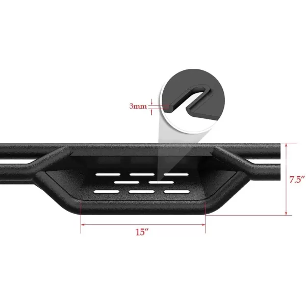 imageAPS Stainless Steel Pocket Steps Running Boards Side Bars Compatible with Ford F150 20152025 SuperCrew Cab ampamp F150 Lightning 20222025 ampamp F250 F350 Super Duty 20172025 Crew CabBlack