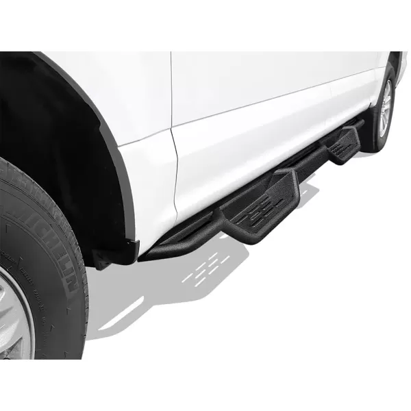 imageAPS Stainless Steel Pocket Steps Running Boards Side Bars Compatible with Ford F150 20152025 SuperCrew Cab ampamp F150 Lightning 20222025 ampamp F250 F350 Super Duty 20172025 Crew CabBlack