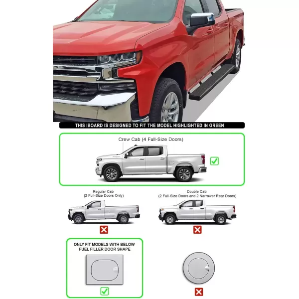 imageAPS Wheel to Wheel Board Compatible with Chevy Silverado GMC Sierra 1500 20192025 Crew Cab 65ft Bed ampamp 2500 HD 3500 HD 20202025 Silverado 1500 LTD Sierra 1500 LD 2022 Stainless SteelStainless Steel Black