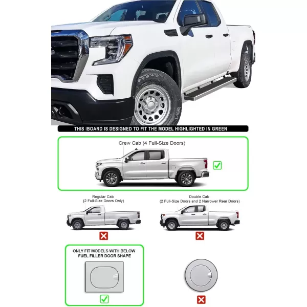 imageAPS Wheel to Wheel Board Compatible with Chevy Silverado GMC Sierra 1500 20192025 Crew Cab 65ft Bed ampamp 2500 HD 3500 HD 20202025 Silverado 1500 LTD Sierra 1500 LD 2022 Stainless SteelSilver
