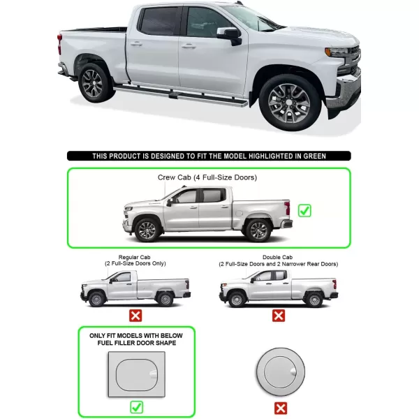 imageAPS Wheel to Wheel Board Compatible with Chevy Silverado GMC Sierra 1500 20192025 Crew Cab 65ft Bed ampamp 2500 HD 3500 HD 20202025 Silverado 1500 LTD Sierra 1500 LD 2022 Stainless SteelStainless Steel Polished