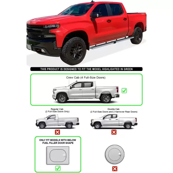 imageAPS Wheel to Wheel Board Compatible with Chevy Silverado GMC Sierra 1500 20192025 Crew Cab 65ft Bed ampamp 2500 HD 3500 HD 20202025 Silverado 1500 LTD Sierra 1500 LD 2022 Stainless SteelStainless Steel Polished
