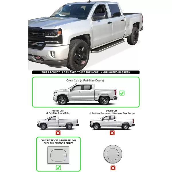 imageAPS Wheel to Wheel Board Compatible with Chevy Silverado GMC Sierra 1500 20192025 Crew Cab 65ft Bed ampamp 2500 HD 3500 HD 20202025 Silverado 1500 LTD Sierra 1500 LD 2022 Stainless SteelPolished