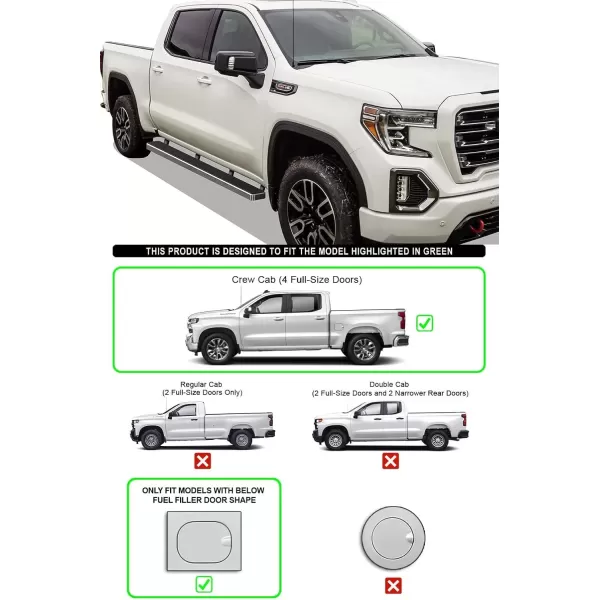 imageAPS Wheel to Wheel Board Compatible with Chevy Silverado GMC Sierra 1500 20192025 Crew Cab 65ft Bed ampamp 2500 HD 3500 HD 20202025 Silverado 1500 LTD Sierra 1500 LD 2022 Stainless SteelSilver