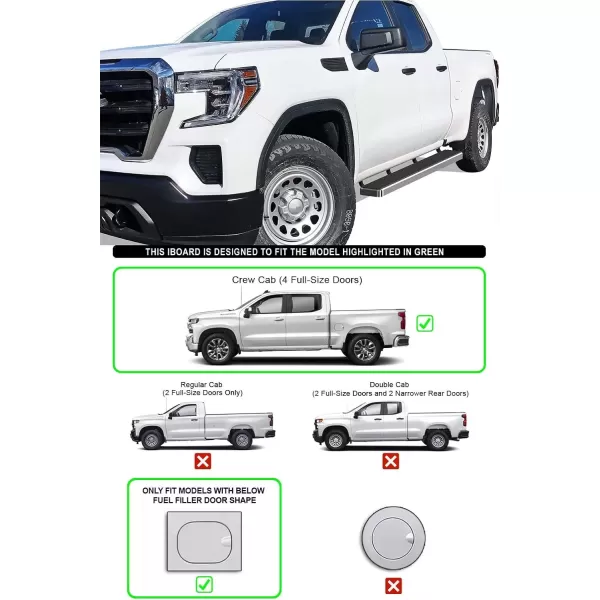 imageAPS Wheel to Wheel Board Compatible with Chevy Silverado GMC Sierra 1500 20192025 Crew Cab 65ft Bed ampamp 2500 HD 3500 HD 20202025 Silverado 1500 LTD Sierra 1500 LD 2022 Stainless SteelStainless Steel Polished