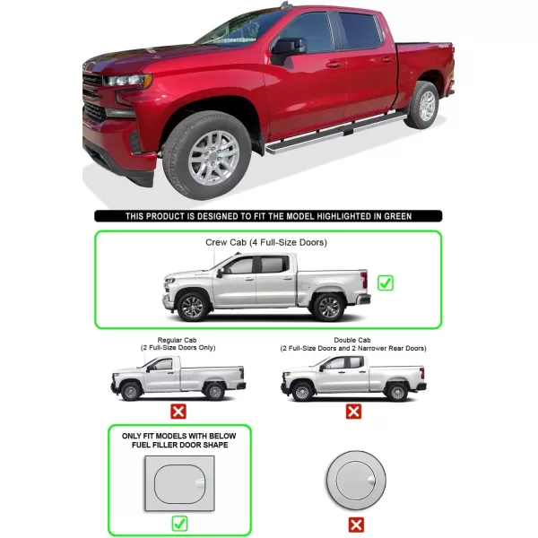imageAPS Wheel to Wheel Board Compatible with Chevy Silverado GMC Sierra 1500 20192025 Crew Cab 65ft Bed ampamp 2500 HD 3500 HD 20202025 Silverado 1500 LTD Sierra 1500 LD 2022 Stainless SteelSilver