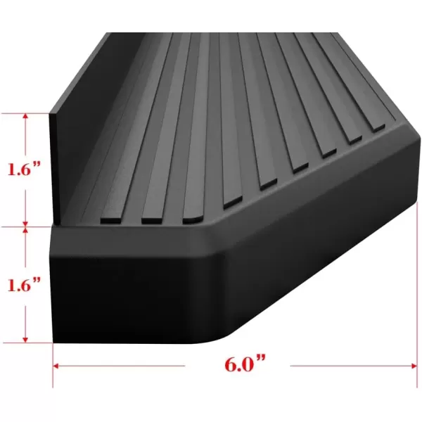imageAPS iBoard Third Generation Black Aluminum Flat Style Running Boards Side Step for Selected Chevy Silverado GMC Sierra Crew CabAluminum Black