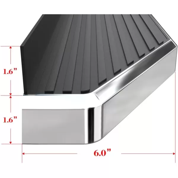 imageAPS iBoard Third Generation Black Aluminum Flat Style Running Boards Side Step for Selected Chevy Silverado GMC Sierra Crew CabPolished