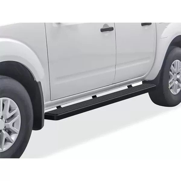 imageAPS 6in Black Running Boards Compatible with Nissan Frontier Crew Cab 0525