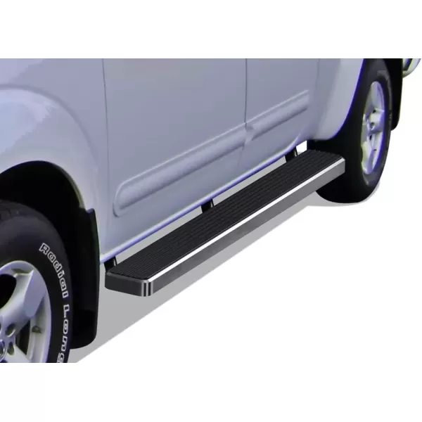 imageAPS Black Powder Coated 6 inches Running Boards Nerf Bars Side Steps Compatible with Nissan Frontier 20052025 Crew CabAluminum Silver