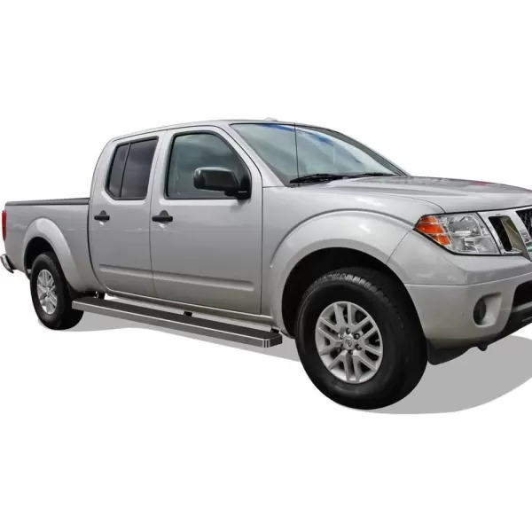 imageAPS Black Powder Coated 6 inches Running Boards Nerf Bars Side Steps Compatible with Nissan Frontier 20052025 Crew CabAluminum Silver