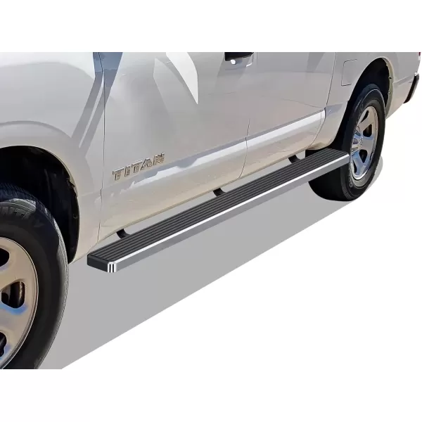 imageAPS Black Powder Coated 6 inches Running Boards Nerf Bars Side Steps Compatible with Nissan Frontier 20052025 Crew CabAluminum Silver