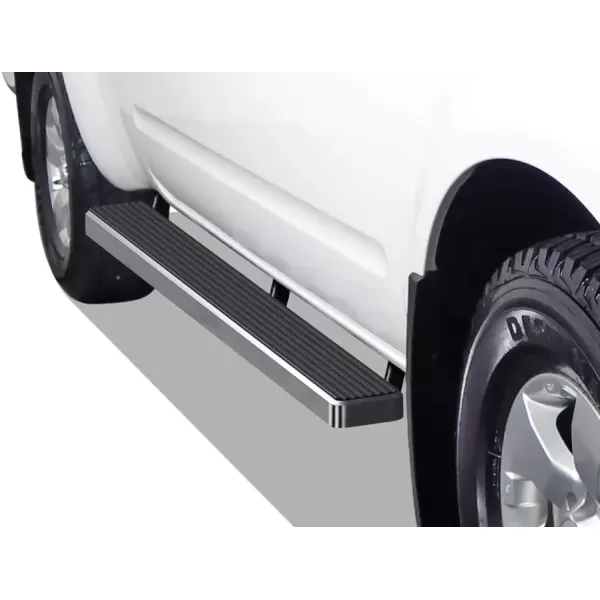 imageAPS Black Powder Coated 6 inches Running Boards Nerf Bars Side Steps Compatible with Nissan Frontier 20052025 Crew CabStainless Steel Polished