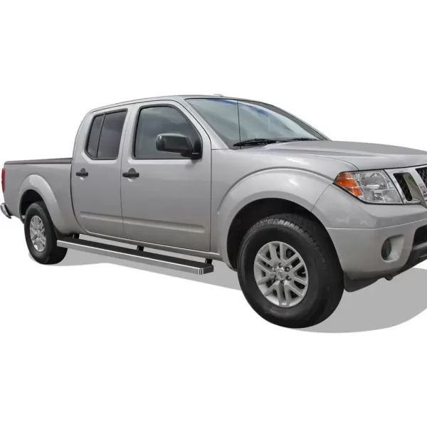 imageAPS Black Powder Coated 6 inches Running Boards Nerf Bars Side Steps Compatible with Nissan Frontier 20052025 Crew CabStainless Steel Polished