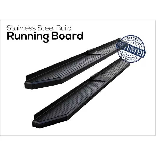 imageAPS Black Running Boards Style Compatible with Ford F150 20152025 Super Cab ampamp F250 F350 Super Duty 20172025 Side Steps Side Bars 6in WideAluminum Black