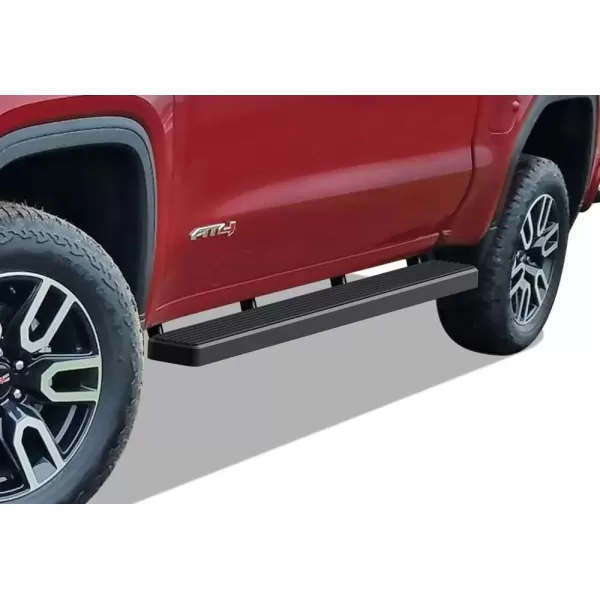 imageAPS IBCZ4828 iBoard Third Generation 5inch Black Aluminum Running Boards Side Step for Selected Chevy Silverado GMC Sierra Crew Cab
