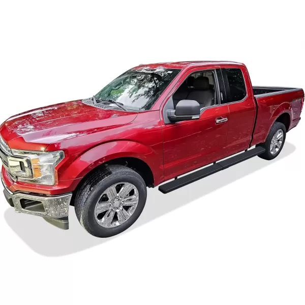 imageAPS Running Boards 5in Matte Black Compatible with Ford F150 20152025 Super Cab ampamp F250 F350 Super Duty 20172025 Stainless Steel Nerf Bars Side Steps Side BarsStainless Steel Black