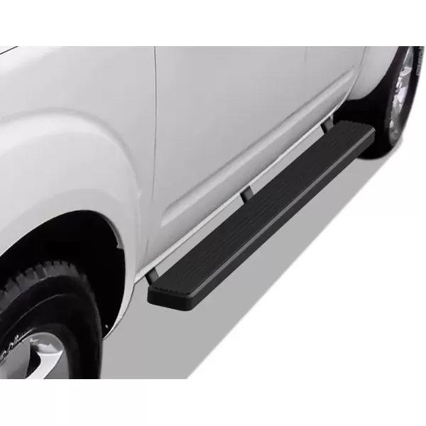 imageAPS Running Boards 6in Matte Black Compatible with Nissan Frontier 20052025 Crew Cab Nerf Bars Side Steps Side BarsStainless Steel Black
