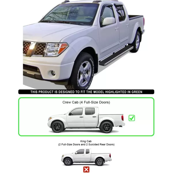imageAPS Running Boards Nerf Bars Side Steps Step Bars Compatible with Nissan Frontier 20052025 Crew Cab Black Powder Coated 6 inchesAluminum Silver