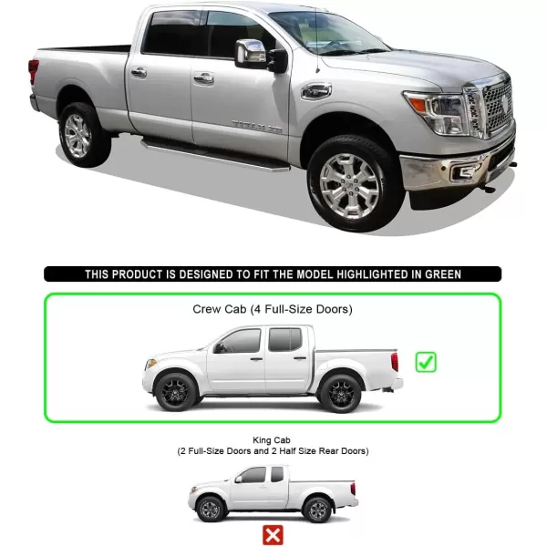 imageAPS Running Boards Nerf Bars Side Steps Step Bars Compatible with Nissan Frontier 20052025 Crew Cab Black Powder Coated 6 inchesPolished