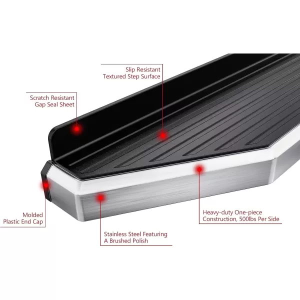 imageAPS Running Boards Nerf Bars Side Steps Step Bars Compatible with Nissan Frontier 20052025 Crew Cab Black Powder Coated 6 inchesPolished