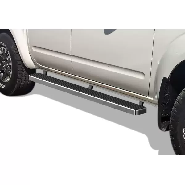 imageAPS Running Boards Nerf Bars Side Steps Step Bars Compatible with Nissan Frontier 20052025 Crew Cab Black Powder Coated 6 inchesStainless Steel Polished