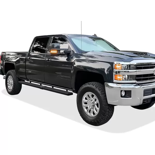 imageAPS Stainless Steel 6in Wheel to Wheel Bars Compatible with Chevy Silverado GMC Sierra 1500 20192025 Crew Cab 65ft Bed ampamp 2500 HD 3500 HD 20202025 Silverado 1500 LTD Sierra 1500 LD 2022Black