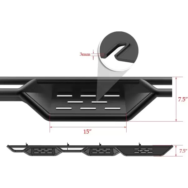 imageAPS Wheel to Wheel Black 6in Drop Bars Compatible with Chevy Silverado GMC Sierra 1500 20192024 Crew Cab 65ft Bed ampamp 2500 HD 3500 HD 20202024 Silverado 1500 LTD Sierra 1500 LD 2022