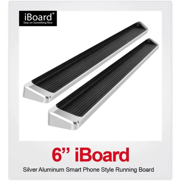 imageAPS iBoard Fifth Generation 5inch Black Stainless Steel Running Boards Side Step for Selected Frontier Equator Crew CabSilver