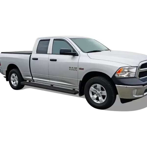 imageAPS Running Boards 6 inches Matte Black Compatible with Dodge Ram 1500 20092018 Quad Cab Stainless Steel Nerf Bars Side Steps Side BarsAluminum Black
