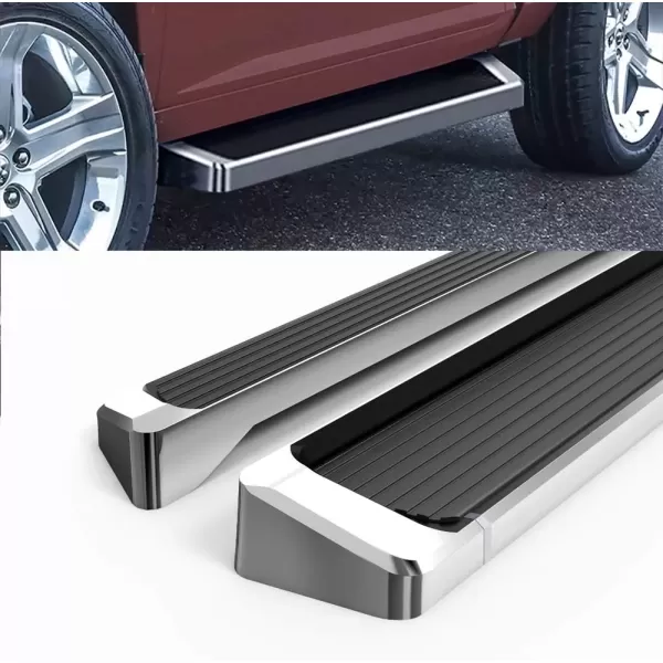 imageAPS Running Boards 6 inches Matte Black Compatible with Dodge Ram 1500 20092018 Quad Cab Stainless Steel Nerf Bars Side Steps Side BarsAluminum Silver