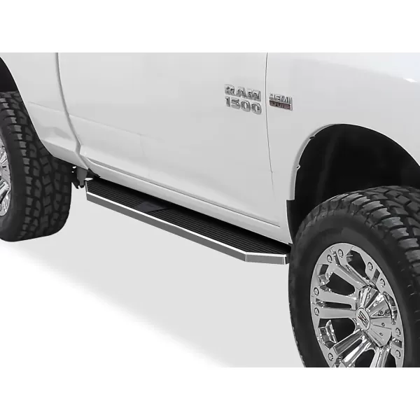 imageAPS Running Boards 6 inches Matte Black Compatible with Dodge Ram 1500 20092018 Quad Cab Stainless Steel Nerf Bars Side Steps Side BarsPolished