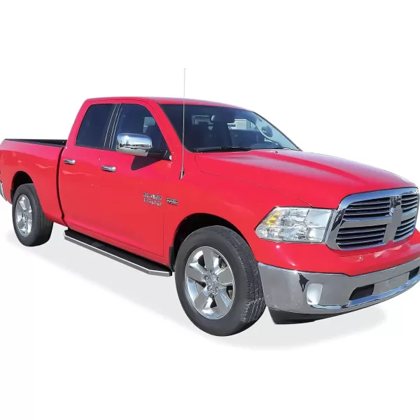 imageAPS Running Boards 6 inches Matte Black Compatible with Dodge Ram 1500 20092018 Quad Cab Stainless Steel Nerf Bars Side Steps Side BarsPolished
