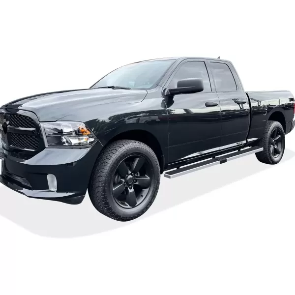 imageAPS Running Boards 6 inches Matte Black Compatible with Dodge Ram 1500 20092018 Quad Cab Stainless Steel Nerf Bars Side Steps Side BarsStainless Steel Polished