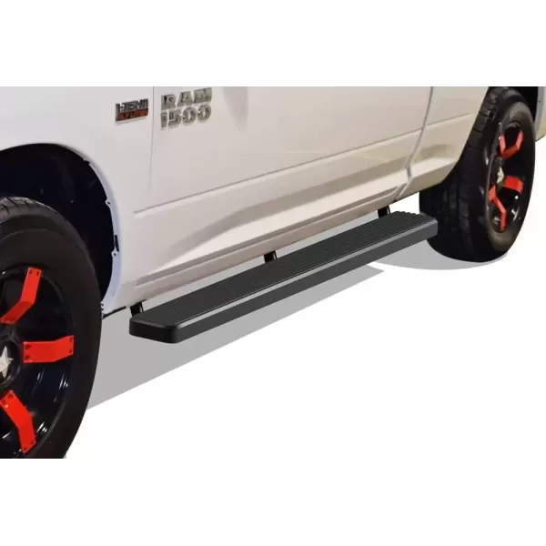 imageAPS Running Boards 6 inches Matte Black Compatible with Dodge Ram 1500 20092018 Quad Cab Stainless Steel Nerf Bars Side Steps Side BarsStainless Steel Black