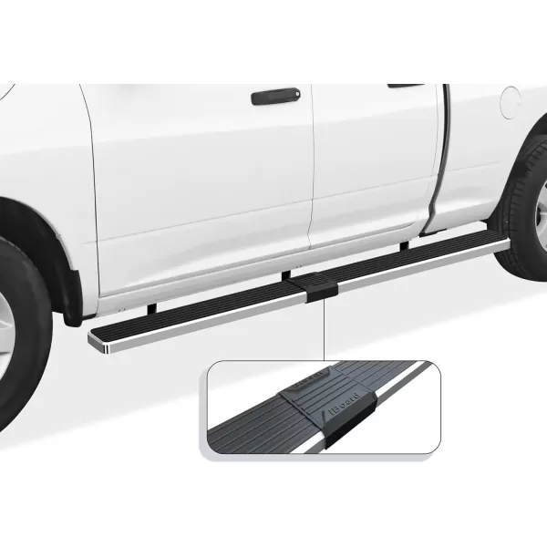 imageAPS Running Boards 6 inches Matte Black Compatible with Dodge Ram 1500 20092018 Quad Cab Stainless Steel Nerf Bars Side Steps Side BarsStainless Steel Polished
