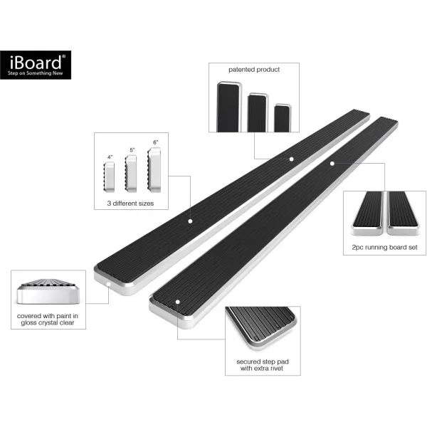 imageAPS Silver Running Board Style Running Boards Nerf Bars Side Steps Compatible with Ford F150 20092014 SuperCrew Cab Drilling RequiredAluminum Silver
