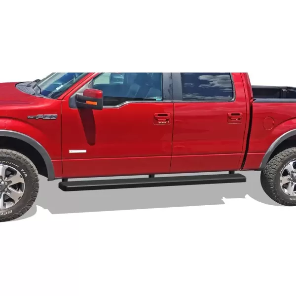 imageAPS Silver Running Board Style Running Boards Nerf Bars Side Steps Compatible with Ford F150 20092014 SuperCrew Cab Drilling RequiredStainless Steel Black
