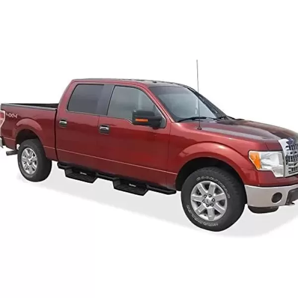 imageAPS Stainless Steel 65in Nerf Bars Pocket Steps Square Tube Rocker Guards Compatible with Ford F150 SuperCrew Cab 0914