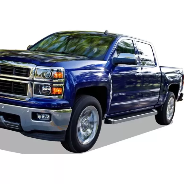 imageiBoard Third Generation Silver Aluminum Running Boards Side Step for Selected Chevy Silverado Sierra Crew CabSilver