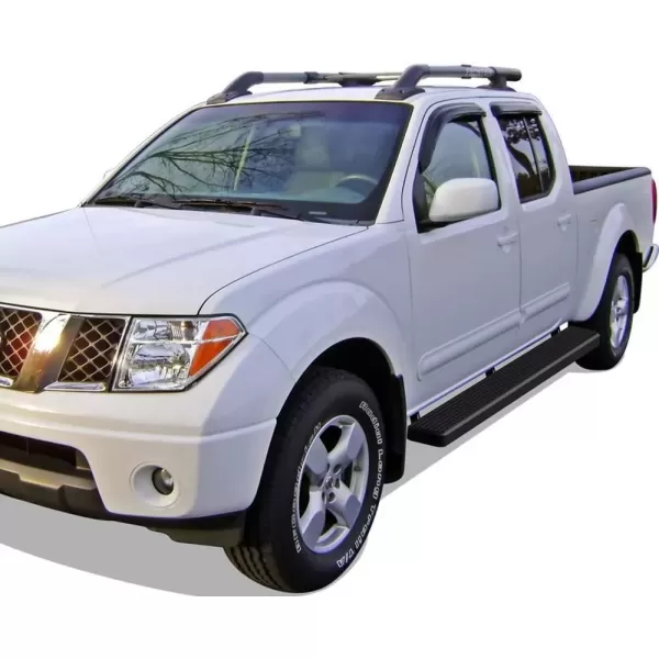 imageAPS 6in WheeltoWheel Black Nerf Bars Compatible with Nissan Frontier Crew Cab 6ft Bed 0525