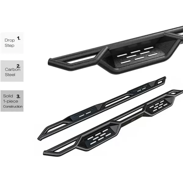 imageAPS Black 6 Inches Tubular Drop Down Style Nerf Bars Running Boards Compatible with Nissan Frontier 20052024 Crew CabBlack