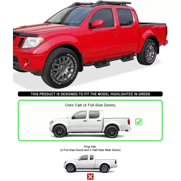 imageAPS Black 6 Inches Tubular Drop Down Style Nerf Bars Running Boards Compatible with Nissan Frontier 20052024 Crew CabBlack