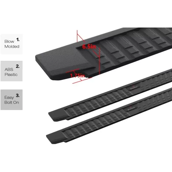 imageAPS Black Blow Molding Style Nerf Bars Running Boards Compatible with Nissan Frontier 20052024 Crew Cab