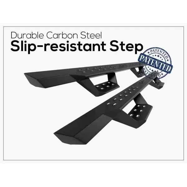 imageAPS Black Overland Slider Tubular Drop Steps Style Nerf Bars Running Boards Compatible with Nissan Frontier 20052024 Crew Cab