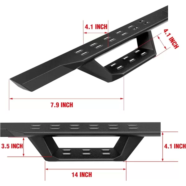 imageAPS Black Overland Slider Tubular Drop Steps Style Nerf Bars Running Boards Compatible with Nissan Frontier 20052024 Crew Cab