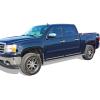 imageAPS Running Boards 6inch Black Compatible with Chevy Silverado GMC Sierra 1500 20012013 Crew Cab ampamp 2500 3500 20012014 Exclude CK Classic Stainless Steel Nerf Bars Side Steps Side BarsAluminum Silver