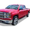 imageAPS Running Boards 6inch Black Compatible with Chevy Silverado GMC Sierra 1500 20012013 Crew Cab ampamp 2500 3500 20012014 Exclude CK Classic Stainless Steel Nerf Bars Side Steps Side BarsAluminum Silver