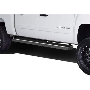 imageAPS Black 5 inches Wheel to Wheel Running Boards Nerf Bars Side Steps Compatible with Chevy Silverado GMC Sierra 1500 20012013 Crew Cab 56ft Bed ampamp 2500 3500 20012014Stainless Steel Polished