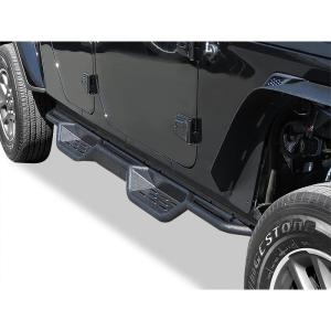 imageAPS Black 6 Inches Tubular Drop Down Style Nerf Bars Running Boards Compatible with Jeep Gladiator 20202024 Crew CabBlack